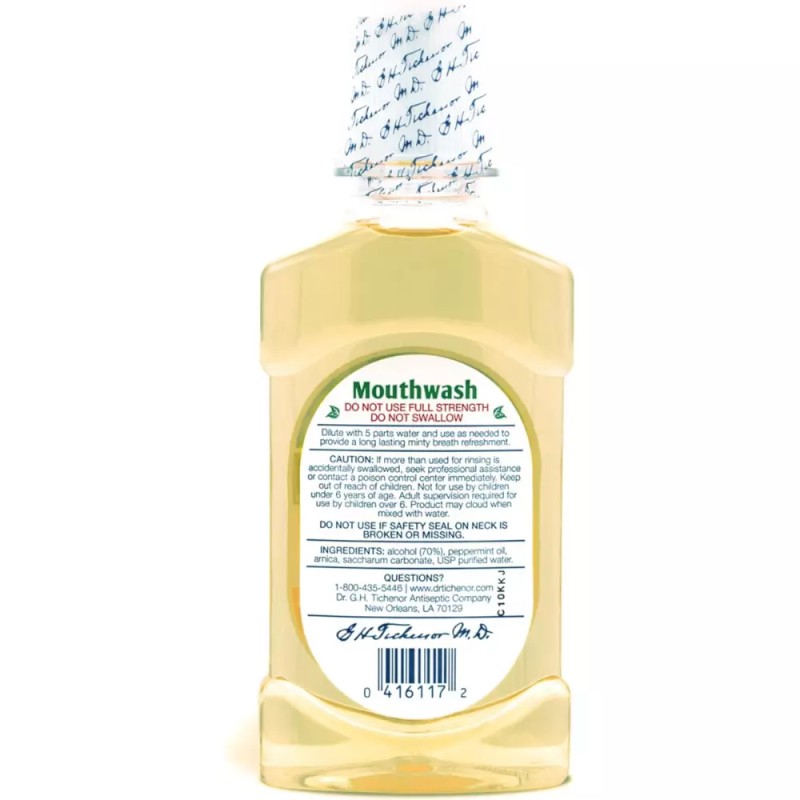 Dr. Tichenor's Bochecho Dr. Tichenor's hortelã-pimenta, todo natural, concentrado, 4