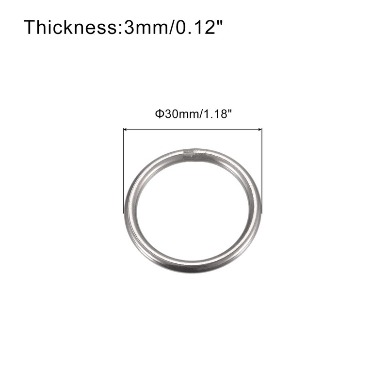 sourcing map Pack of 8 O Rings Stainless Steel 30