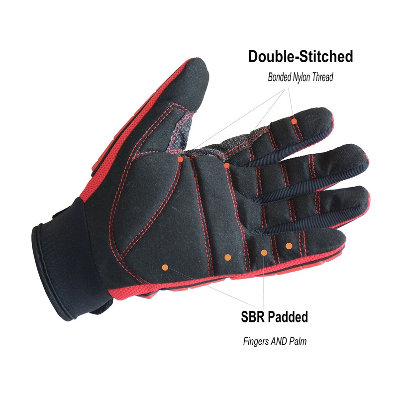 HANDLANDY Anti Vibration Gloves, SBR Padding, TPR Protector Impact Gloves,