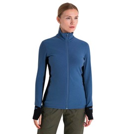 Icebreaker Women’s RealFleece Merino Descender Long Sleeve Zip Jacket - Dawn/Black/CB - Small