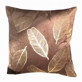 ZUODU Brown Velvet Cushion Cover Sofa Home Decor Pillow Case Cushion Covers for Bedroom Car with Invisible Zipper Crown Cushion Decorative 45 x 45 CM (Velvet-Brown)