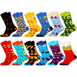 Jeasona 5/12 Pairs Colourful Socks Men's 43-46 Funny Socks Men's 43-46 Funny Business Cotton Suit Socks for Men, Multicolor-1178C12
