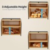 Thalomely Bread Box for Kitchen Countertop, Double Layer Bamboo Bread