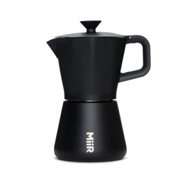 MiiR, New Standard Moka Pot, 10 oz Stovetop Espresso Maker, Stainless Steel, Double-Wall Vacuum Insulated, Black, 10oz