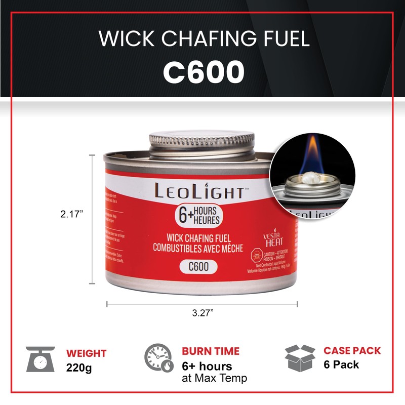 6 Pack Chafing Fuel 6 Hour Burn – Odorless, Smokeless