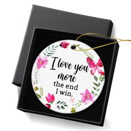 I Love You More The End I Win - Christmas Ornaments for Lover Birthday Wedding Valentine Day Gifts Christmas Tree Ornaments 2.95in with Gift Box