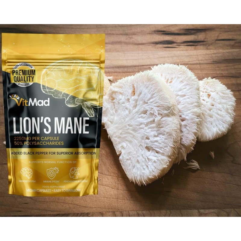 Lions Mane Supplement 2250mg per Capsule - 1 a Day
