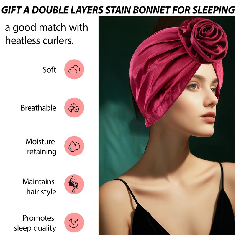2PCS Silk Bonnet,Satin Hairbonnet,Adjustable Hairbonnet for Sleeping,Soft Satin Bonnet for
