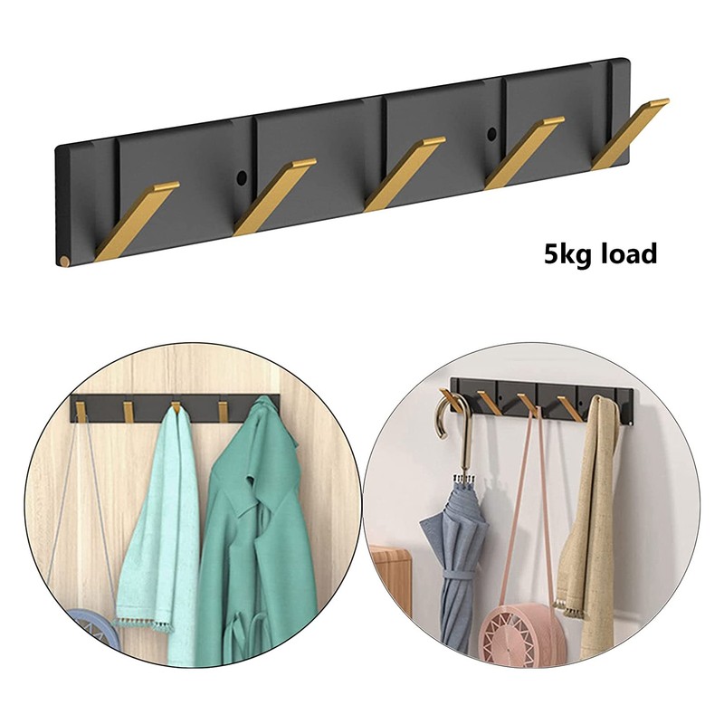 Modern Flip Floating Rack 5 Retractable Hooks 5kg Load Modern