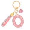 MWOOT Pink Car Keychains for Women Girls Initial Letter Keychain