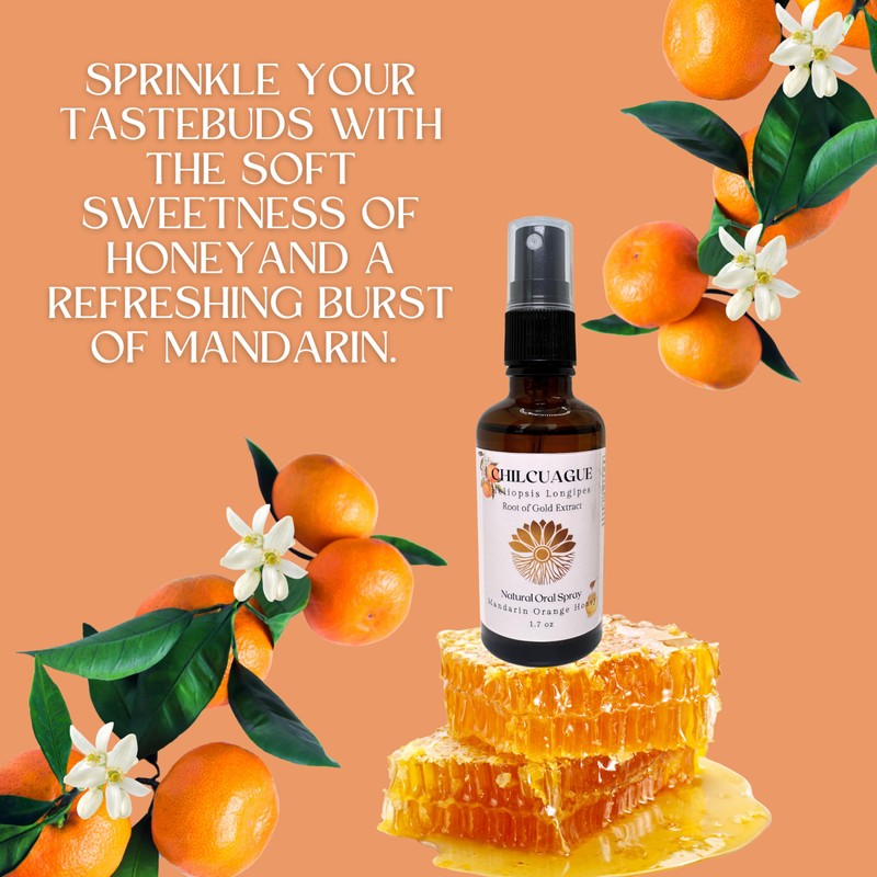 Flower & Song Chilcuague Natural Oral Spray (Mandarin Orange Honey)