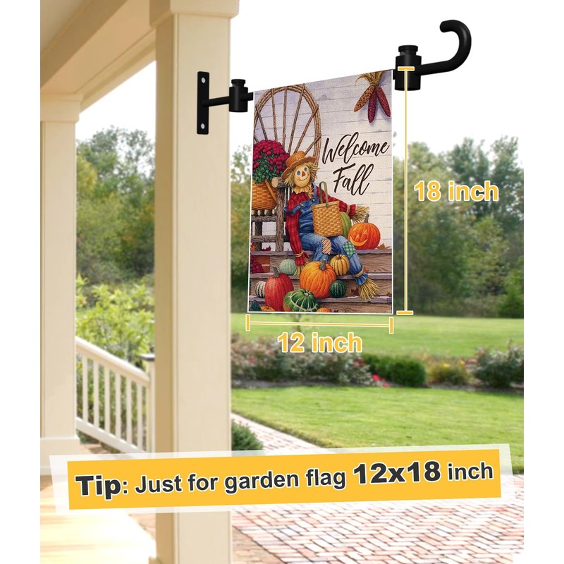 Koutemie Wall Garden Flag Stand Holder Pole with Stoppers for
