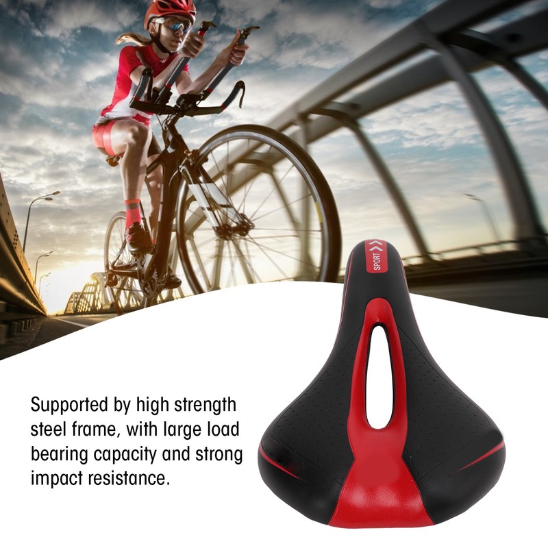 Bike Saddle Steel Adjustable Shock Resistant Hollow Mountain Bike Seat