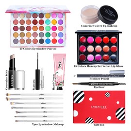Professional Makeup Sets, MKNZOME Make-Up Set, Make-Up Case, Girls, Filled Women Makeup Palettes, Cosmetics, Eyeshadow, Lip Gloss, Birthday, Christmas Gift Set