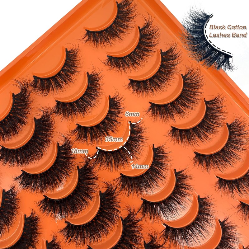 SISIYDY False Eye Lashes Strips Wispy Faux Mink 3D Cat