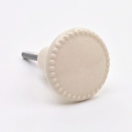Large Classic Round Cracked Glaze Ceramic Knob, Pull, Handle, for Cupboards, Doors, Cabinets, Drawers, Furniture, Kitchens (Plus Fitting Hardware) 4 cm Diameter 3 cm Rod Length