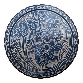 DipLidz Engraved Snuff lid Plain Scroll (Blue, 5250-Copenhagen Plastic-Skoal-Redman-Kayak)