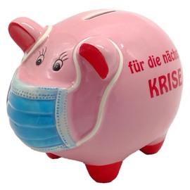 mucHome Piggy Bank with Mouth Guard for the Next Crisis 11.5 x 16.5 cm Money Box Mask Money Box for Children