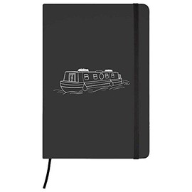 A5 'Canal Boat' Black Hardcover Ruled Notebook (NB00007160)