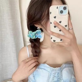 TUCEWP 8Pcs Hawaiian Flower Hair Clips for Women Girls Cute Pearl Flower Hairpin Bohemia Floral Alligator Hair Clip Tropical Hair Barrettes for Wedding Bridal Beach Party Vacation Hair Accessories