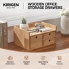 KIRIGEN Desk Organizer with 3 Drawers - Wood Drawer Storage