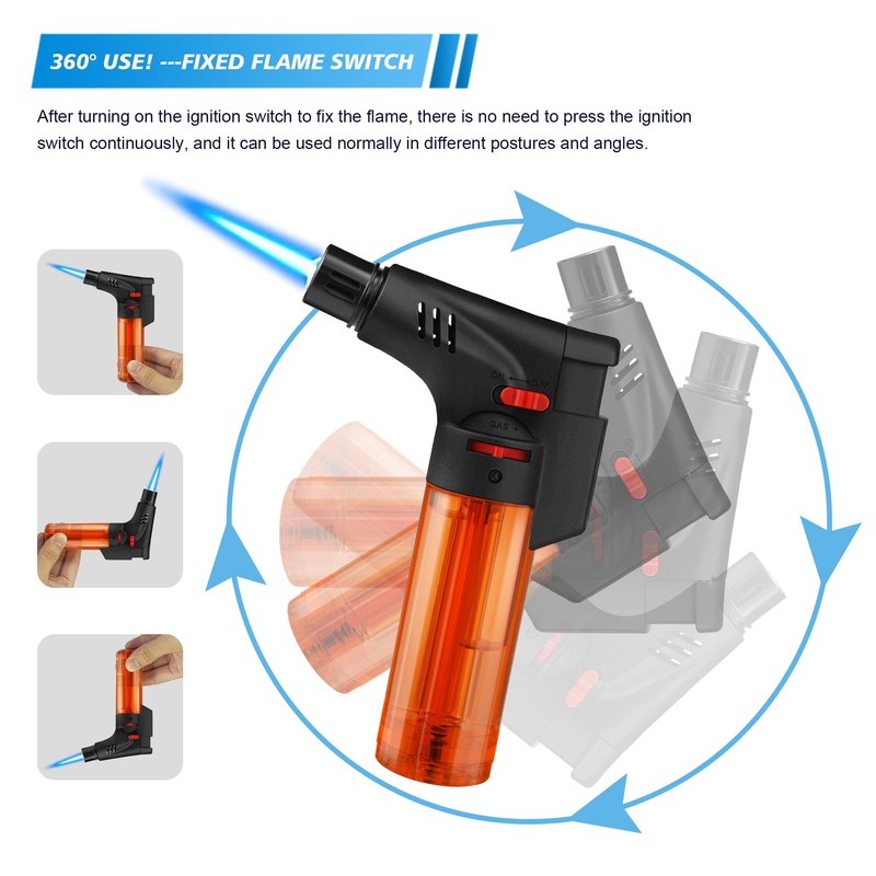 Samniu 4 Pack of Torch Lighter, Jet Flame, Butane gas,