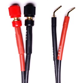 CESS-087 Pin Screw Type Banana Plugs to Female 4mm Banana Jack Adapter Cables, 2 Pack