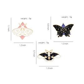 10Pcs Butterfly Enamel Pins Set Cute Enamel Backpacks Pins Cool Horror Enamel Lapel Pins Brooches Enamel Butterfly Pins Lapel Pins for Hats Clothes Women Men (Classic)
