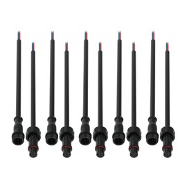 SEZO 5Pin Electrical Connector 24AWG IP65 Waterproof Male Female Connector 7.87in/20cm Extension Cable for Car,Truck,Boat,Indoor/Outdoor LED Strip Lights/String 15mm Nut Small Size 5 Pairs