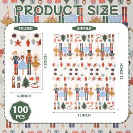 100 Pcs Christmas Nutcracker Disposable Paper Napkins
