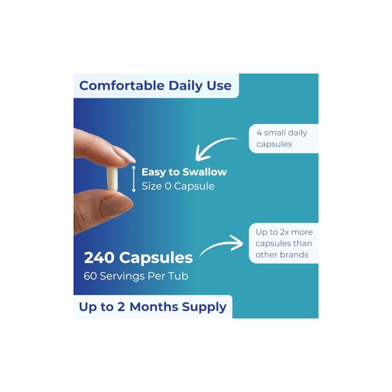 Magnesium Glycinate Capsules, 240 Capsules, 2000mg, UK Made