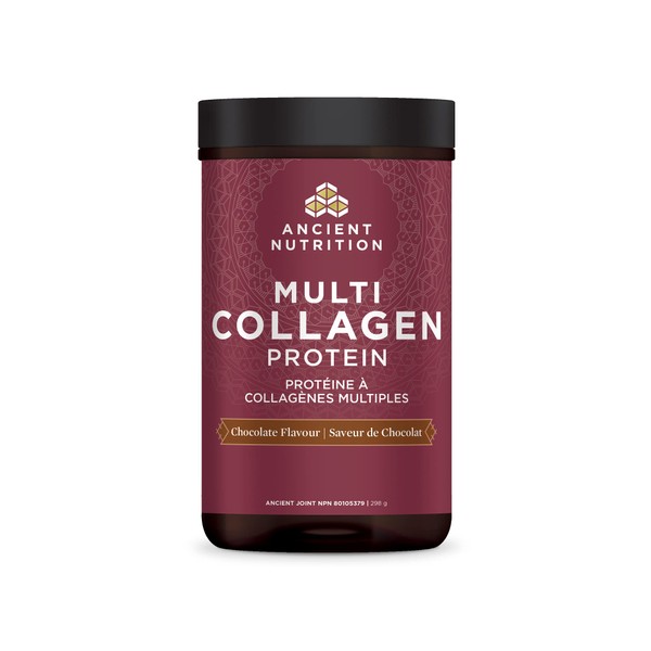 Ancient Nutrition Multi Collagen Protein Powder - Chocolate, Formulated by Dr. Josh Axe, 4 Sources, 5 Types of Collagen 298 Grams