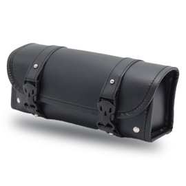 karim Front Bag, Motorcycle Bag, Square Type, Touring, Accessory Storage, Tool Holder, Tool Pouch, Side, Back, Bag, Bag, Waterproof, PU Leather, Universal, Black (1)