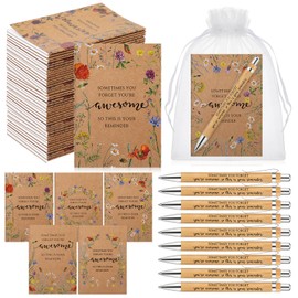 Sayglossy 20 Sets Housekeeping Week Inspirational Appreciation Gifts Bulk for Women Employee Flower Notepads with Ballpoint Pen Motivational Notebook for Teacher Coworker Volunteers Medical Assistant