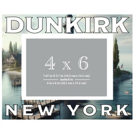 R and R Imports Dunkirk New York Souvenir Wooden Photo Frame Matted 4 x 6 Inch - Full Color Destination Design Keepsake 2-Pack