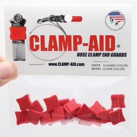 Hose Clamp Safety Guards by Clamp-aid. For 5/16" wide bands. Package of 20. Color: Red