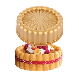 LDHHYH Charlotte - Molde para tartas de 10 pulgadas, molde estriado para hornear, molde de aluminio antiadherente para tartas con forma de flor para bodas, San Valentín, fiestas de cumpleaños, color