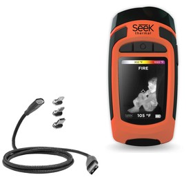 BoxWave Cable Compatible with Seek Thermal Reveal FirePRO - MagnetoSnap PD AllCharge Cable (100W), Magnet Charging Braided USB Type-C Micro - Jet Black