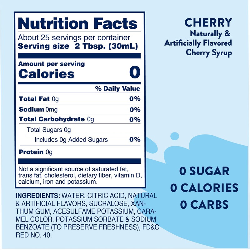 Jordan's Skinny Mixes Skinny Syrup Cherry Flavored Zero Sugar Syrup