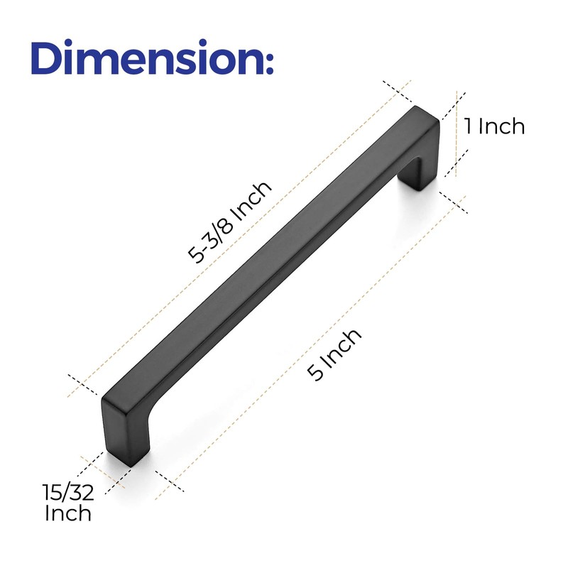 Ravinte 10 Pack 5 inch Hole Centers Matte Black Cabinet