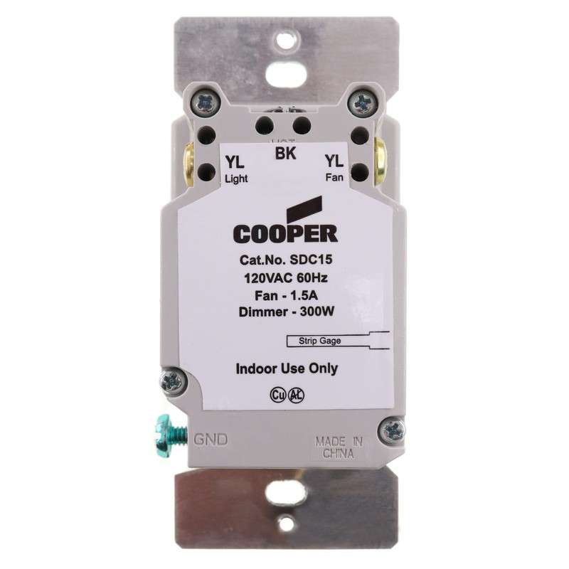 Cooper Lighting SDC15-W Skye Fan/Light Control, 1.5A, 300W, White
