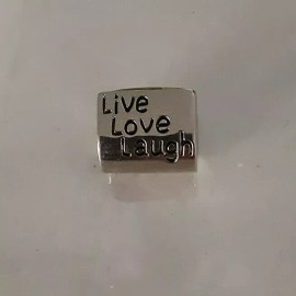 Pugster Live Love Laugh Puppy  - Silver Alloy by Pugster - Bracelet Charms- Brand new