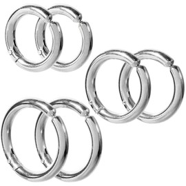 SCIOLTO No Piercing Needed, Fake Earrings, Set of 3 Sizes, 6 Pieces, Pierced Style, Ring Earrings, Non-Piercing Earrings, Ear Cuffs, Men's, Women's, Silver Stainless Steel