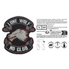 Lone Wolf - No Club XXL Sew-On Badge / Iron-On