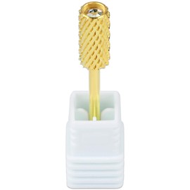 USA PANA Professional 3/32" Shank Size - Crystal Top Small or Large Barrel Carbide Bit - Nail Drill Bit for Dremel Machine (Gold, Silver - 4XC to Extra Fine Grit) (Large Barrel, 2X Coarse, Gold)