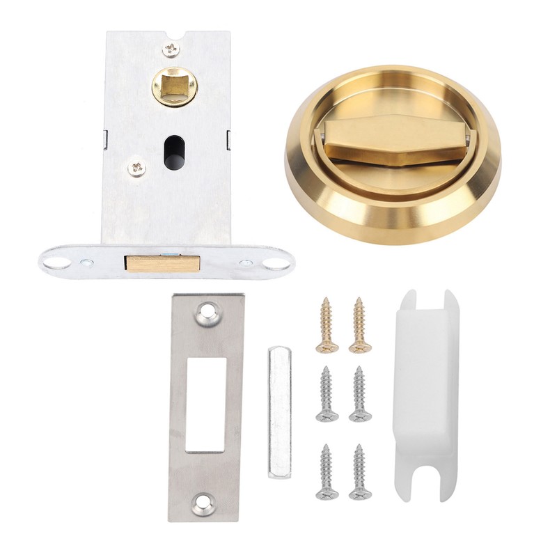 Stainless Steel Door Lock with Handle Pull Ring for Cabinet