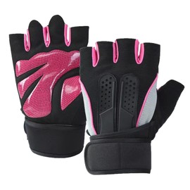 5R Weight Lifting Gloves, Wrist Support Gym Gloves, Fingerless Workout Gloves, Weightlifting, Pull-Ups, Rowing, Gym, Men and Women (Red, X-Large)