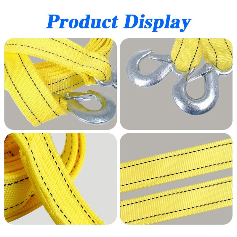 Kutyun Tow Straps, Tow Rope, 1.6Inch X 13Ft Recovery Strap,Towing