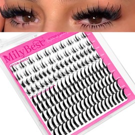 MilyBest Bottom Lash Clusters with Spikes 13-21mm Lash Spikes and 6-7mm Bottom Lashes Wispy Cluster Eyelash Extensions Spiky Lashes Clusters D Curl Eyelash Clusters Manga DIY Individual Eyelashes