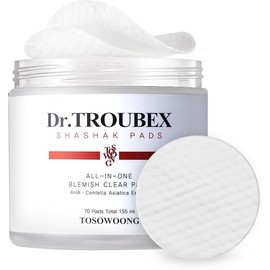 Shashak Toner Pads, Exfoliating Facial Wipes with Salicylic Acid and Centella Asiatica, Cleansing for Makeup and Blackheads, Exfoliate and Moisturize, Dual-Sided, 70 Pads, 155ml, 5.2 fl. oz.